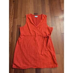 Madewell Texture and Thread Wrap Dress- 2X - Red